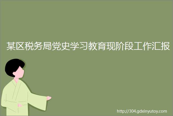 某区税务局党史学习教育现阶段工作汇报