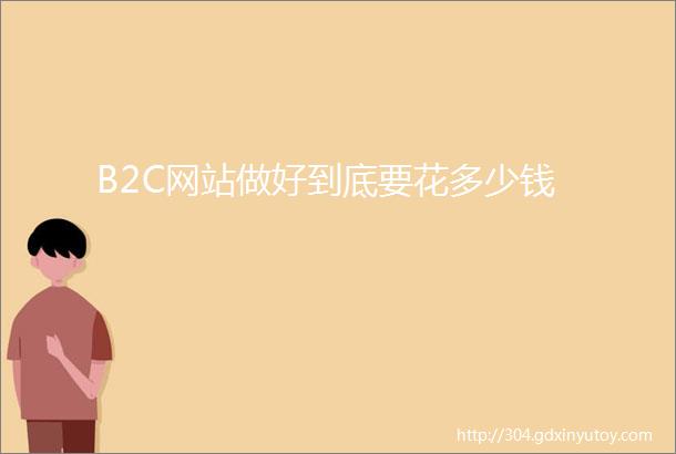 B2C网站做好到底要花多少钱