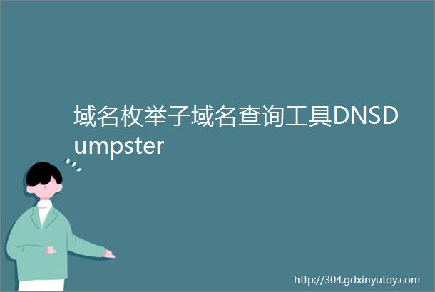 域名枚举子域名查询工具DNSDumpster